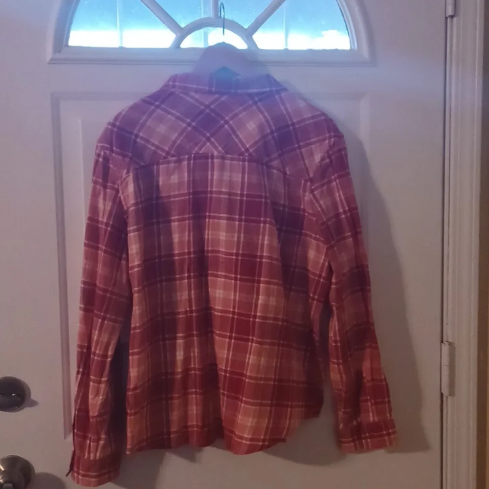 Basic editions womens plaid flannel shirt pinkish size XXL NWT - Picture 5 of 5